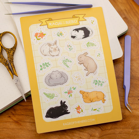 Sleepy Bunnies Sticker Sheet