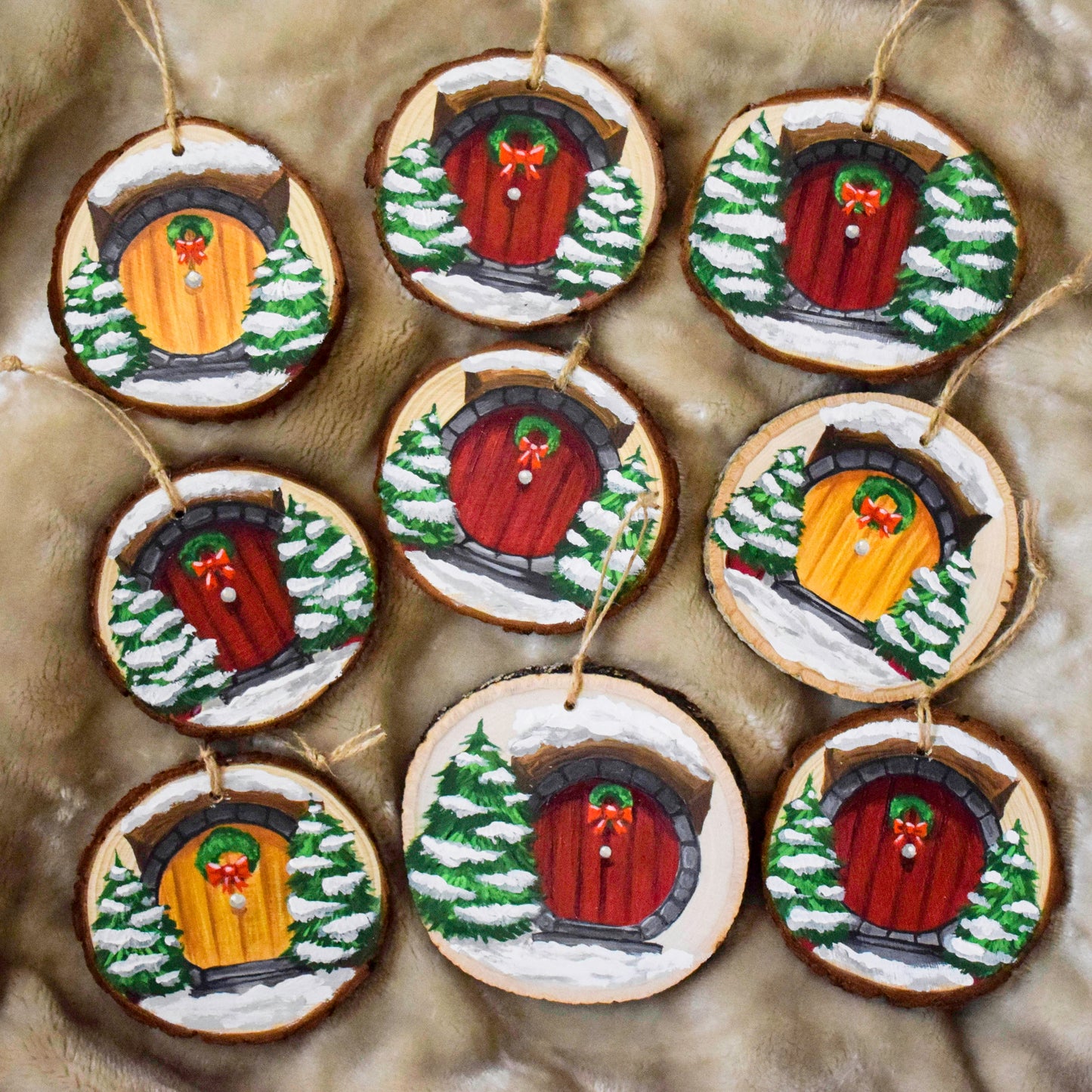 Hand-painted Cozy Fantasy Door Ornaments