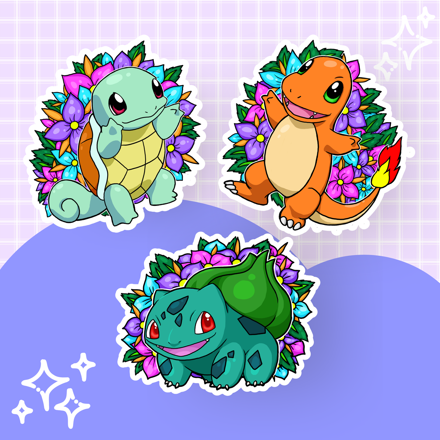 Nostalgic Starter Pkmn Three Sticker Set