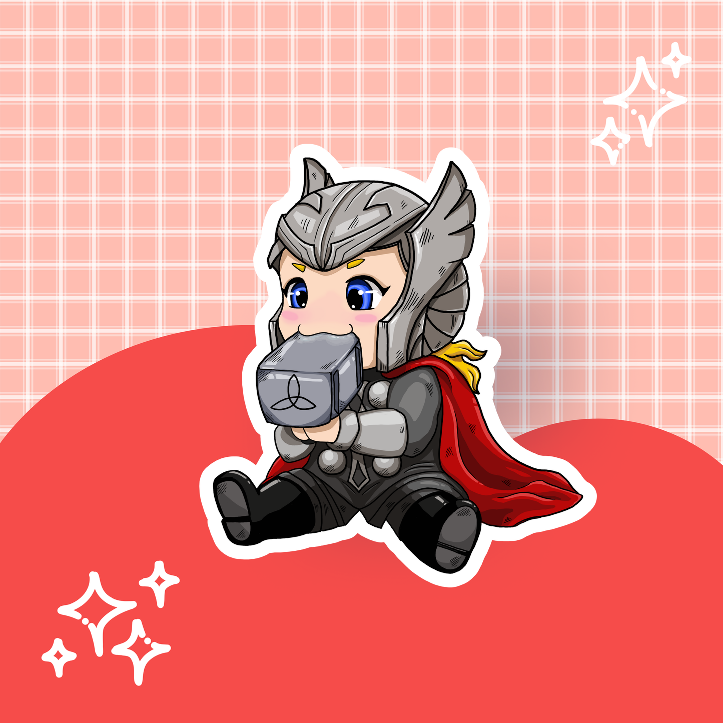 Chibi God of Thunder Die Cut Sticker