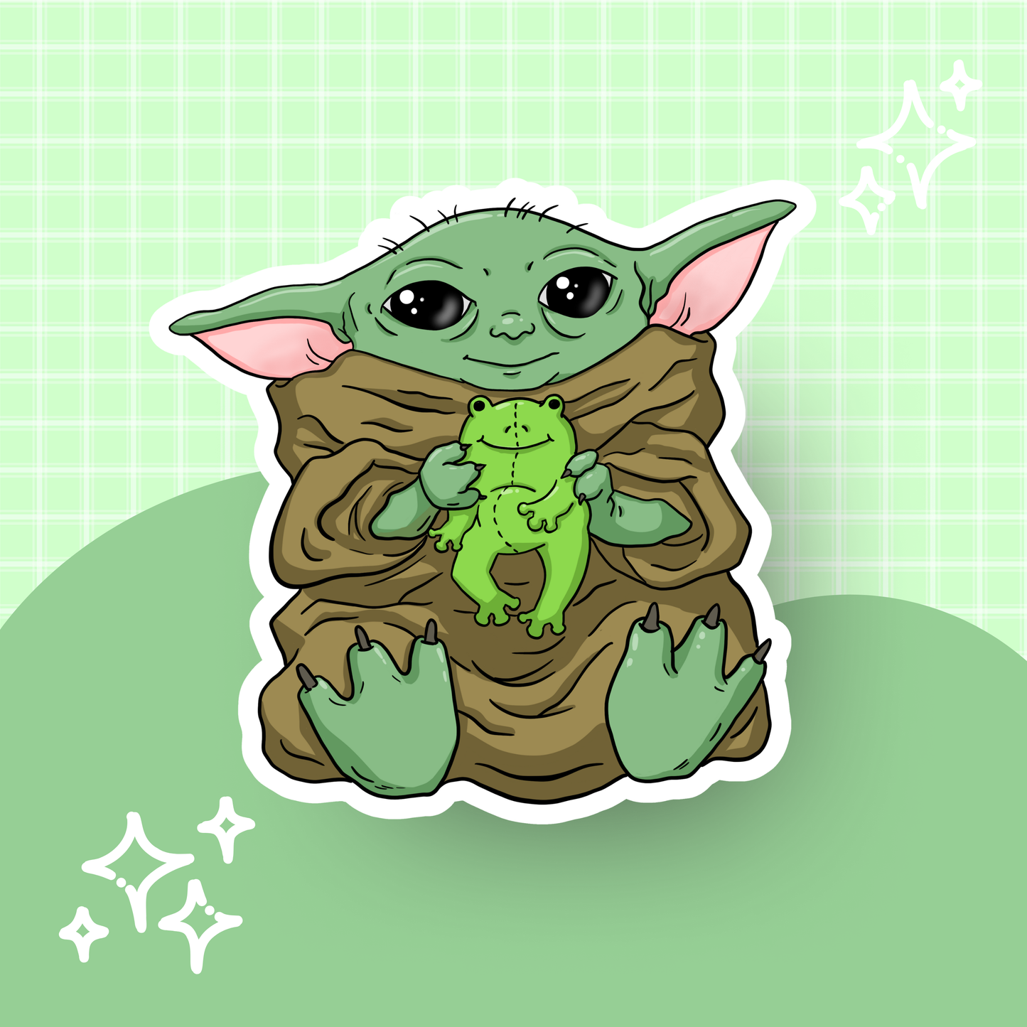 Little Green Friend Die Cut Sticker
