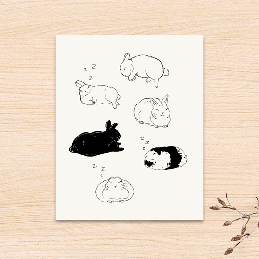 Sleepy Bunny Print