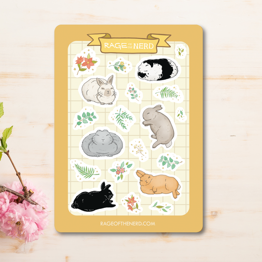 Sleepy Bunnies Sticker Sheet