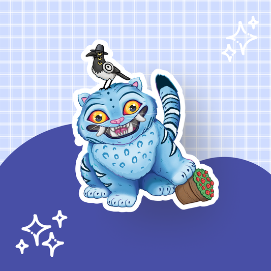 Derpy Tiger Die Cut Sticker