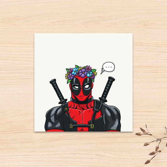 Flower Crown Merc Superhero Mini Print