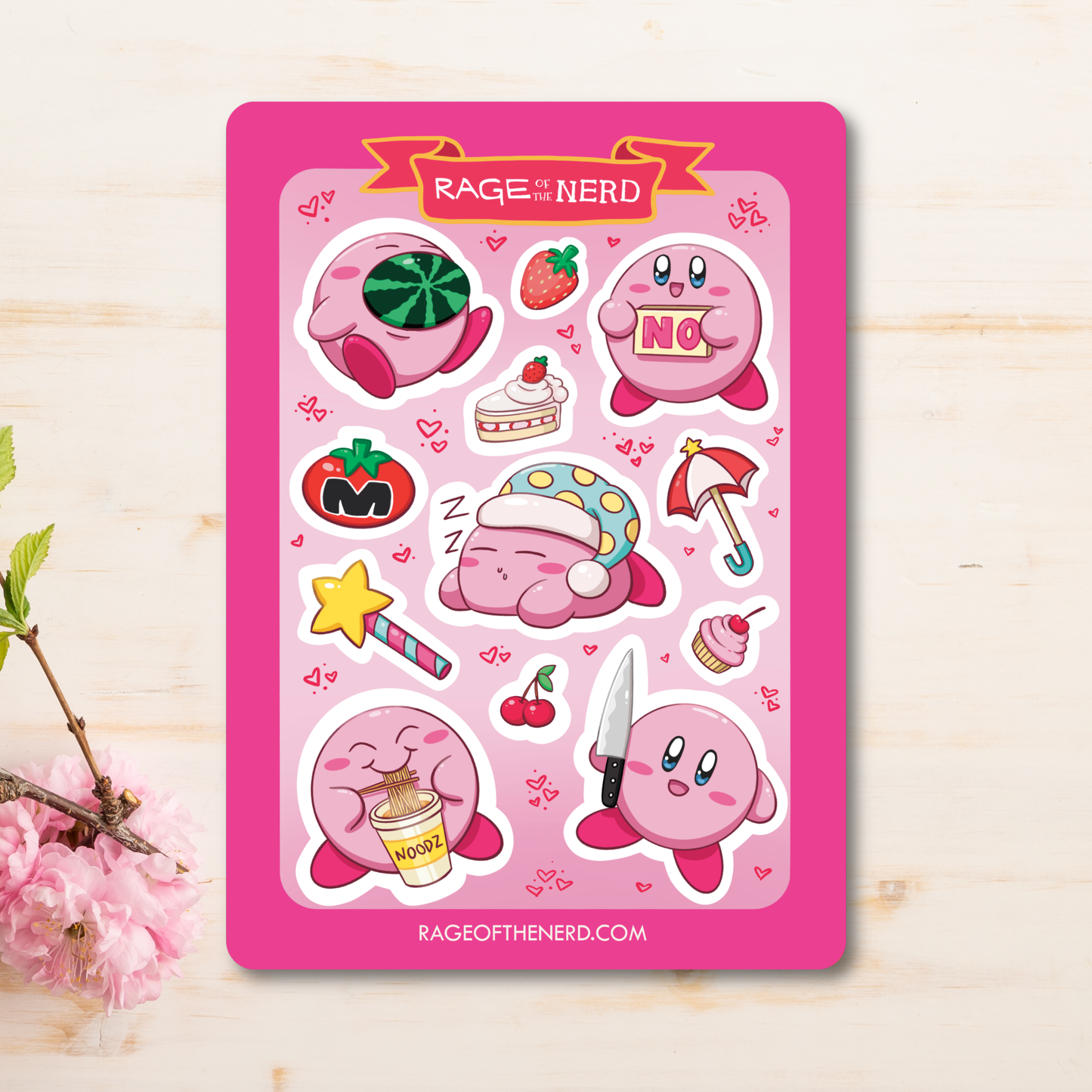 Retro Game Pink Puff Guy Sticker Sheet