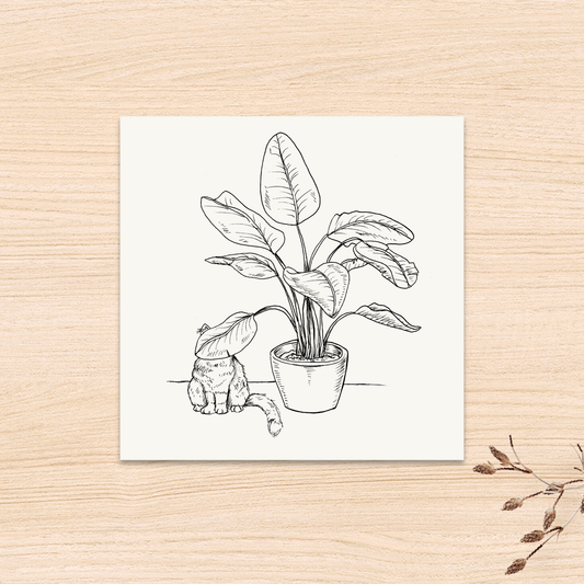 Kitty Hiding Mini Print