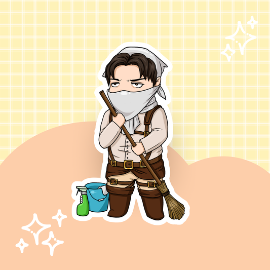 Cleaning Levi Die Cut Sticker