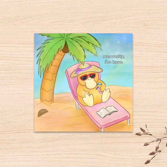 Vacation Psychic Duck Pkmn Mini Print