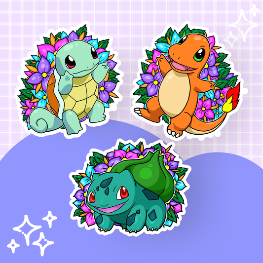 Nostalgic Starter Pkmn Three Sticker Set