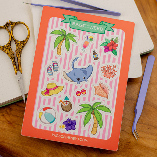 Tropical Vacation Sticker Sheet