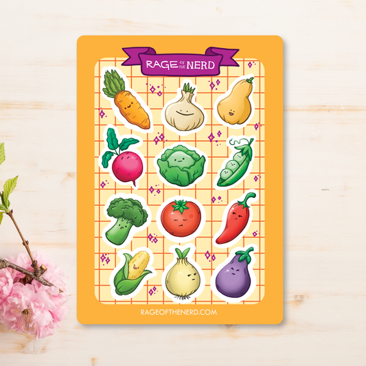 Kawaii Veggie Sticker Sheet