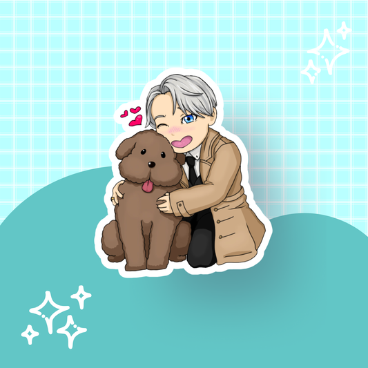 Anime Russian Ice Skater Die Cut Sticker