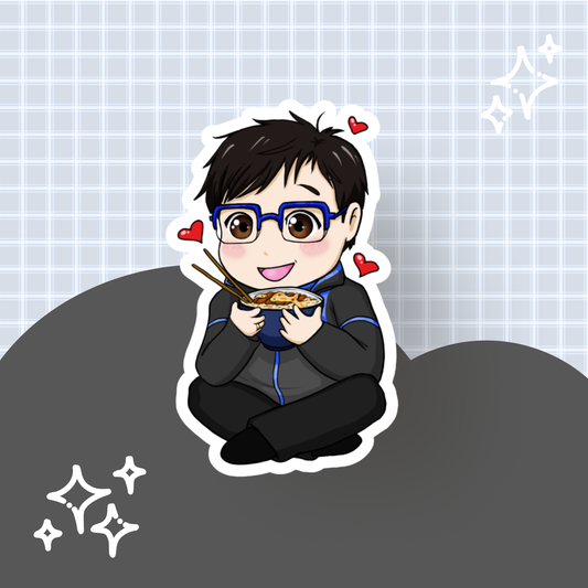 Anime Japanese Ice Skater Die Cut Sticker