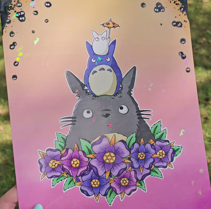 Fluffy Tree Spirit Print (In Holographic or Matte)