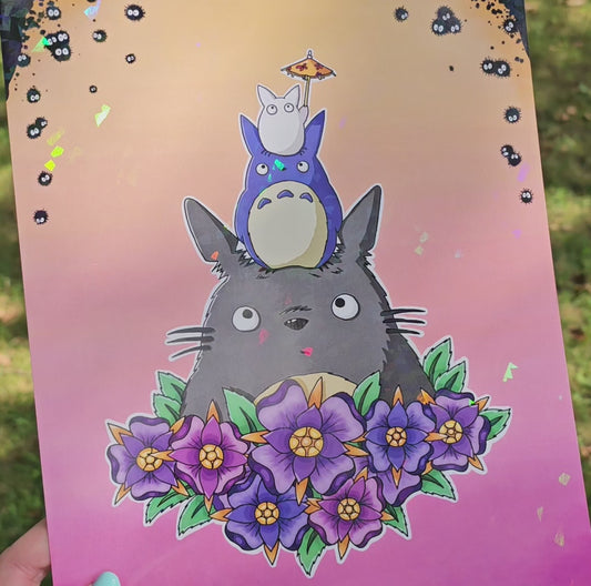 Fluffy Tree Spirit Print (In Holographic or Matte)